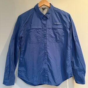 Eddie Bauer, Women's Button-Down Shirt, Blue, Size Medium, Hiking